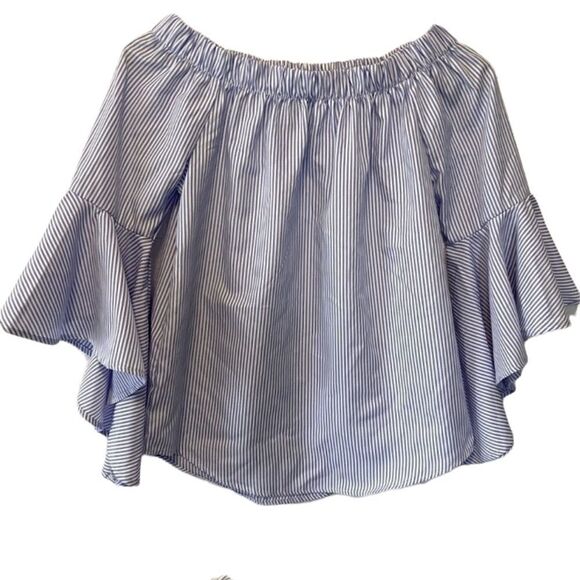 Kontrol Contemporary Striped Off the shoulder Top Small NWT - Picture 1 of 8